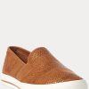 Baskets tissées marron à enfiler pour femme Ralph Lauren Jinny