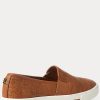 Baskets tissées marron à enfiler pour femme Ralph Lauren Jinny