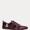 Baskets violettes en cuir et daim gaufré Colten Ralph Lauren pour femmes Baskets violettes en cuir et daim gaufré Colten Ralph Lauren pour femmes