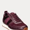 Baskets violettes en cuir et daim gaufré Colten Ralph Lauren pour femmes Baskets violettes en cuir et daim gaufré Colten Ralph Lauren pour femmes