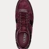 Baskets violettes en cuir et daim gaufré Colten Ralph Lauren pour femmes Baskets violettes en cuir et daim gaufré Colten Ralph Lauren pour femmes