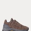 Baskets zippées gris foncé Ralph Lauren Grayson en daim de veau pour femme Baskets zippées gris foncé Ralph Lauren Grayson en daim de veau pour femme