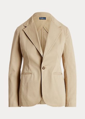 Blazers beiges en sergé extensible Ralph Lauren pour femme