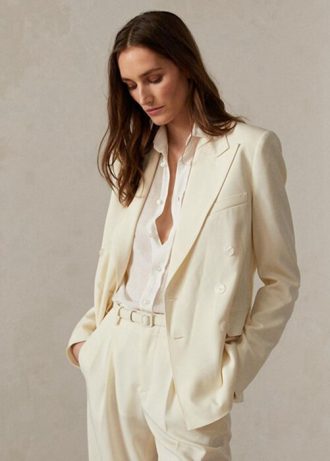 Blazers blancs en gabardine de laine Safford Ralph Lauren pour femme