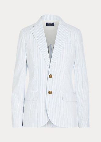 Blazers blancs en seersucker Ralph Lauren pour femmes