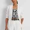 Blazers blancs en sergé de lin mélangé Ralph Lauren pour femme