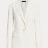 Blazers blancs en sergé de lin mélangé Ralph Lauren pour femme