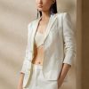 Blazers blancs en toile de lin Skye de Ralph Lauren pour femmes Blazers blancs en toile de lin Skye de Ralph Lauren pour femmes