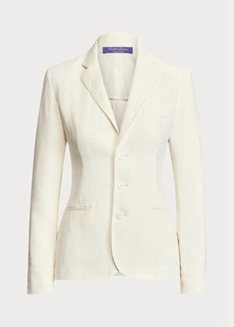 Blazers blancs en toile de lin Skye de Ralph Lauren pour femmes