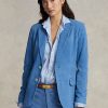 Blazers bleus en daim et peau d&rsquo;agneau Ralph Lauren pour femme