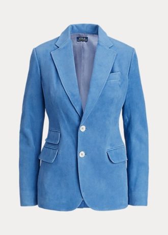Blazers bleus en daim et peau d&rsquo;agneau Ralph Lauren pour femme