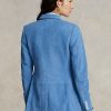 Blazers bleus en daim et peau d&rsquo;agneau Ralph Lauren pour femme