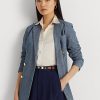 Blazers croisés en chambray bleu pour femmes Ralph Lauren Blazers croisés en chambray bleu pour femmes Ralph Lauren