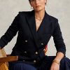 Blazers croisés en tricot bleu marine Ralph Lauren pour femme