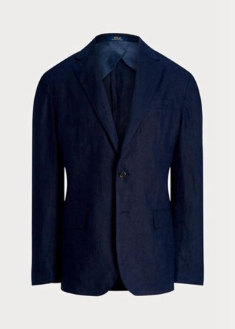 Blazers de costume en lin doux bleu marine pour homme Ralph Lauren Polo