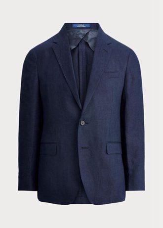 Blazers de costume en lin doux bleu marine pour homme Ralph Lauren Polo