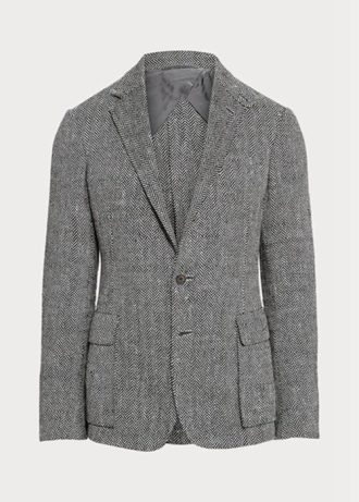 Blazers de sport gris à chevrons faits main pour homme Ralph Lauren Kent