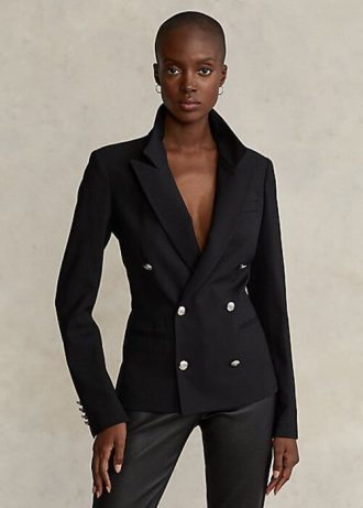 Blazers en laine extensible noirs Ralph Lauren pour femmes