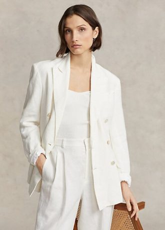 Blazers en lin blancs Ralph Lauren pour femmes