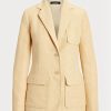 Blazers en lin à chevrons jaunes Ralph Lauren pour femmes