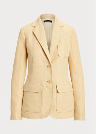 Blazers en lin à chevrons jaunes Ralph Lauren pour femmes