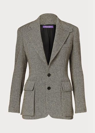 Blazers en tweed noirs Ralph Lauren pour femmes