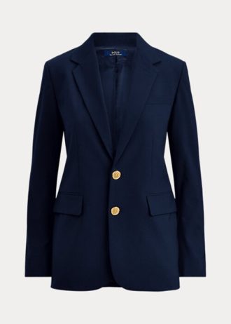 Blazers extensibles à deux boutons bleu marine Ralph Lauren pour femme