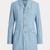 Blazers longs en coton chambray bleu Ralph Lauren pour femme Blazers longs en coton chambray bleu Ralph Lauren pour femme
