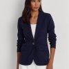 Blazers Ralph Lauren bleu marine en coton mélangé pour femme Blazers Ralph Lauren bleu marine en coton mélangé pour femme