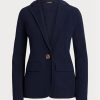 Blazers Ralph Lauren bleu marine en coton mélangé pour femme Blazers Ralph Lauren bleu marine en coton mélangé pour femme