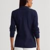 Blazers Ralph Lauren bleu marine en coton mélangé pour femme Blazers Ralph Lauren bleu marine en coton mélangé pour femme