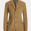 Blazers Ralph Lauren kaki en daim et peau d’agneau pour femme Blazers Ralph Lauren kaki en daim et peau d’agneau pour femme