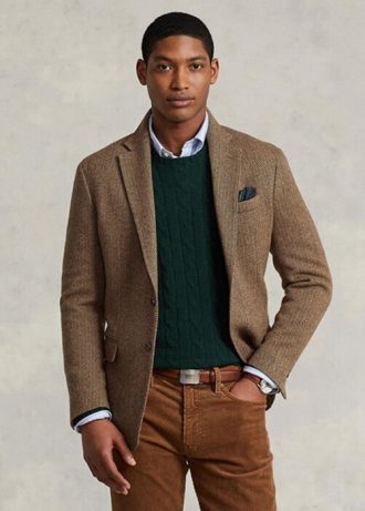 Blazers sport à chevrons doux Polo Ralph Lauren marron pour homme