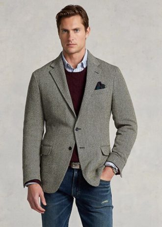 Blazers sport gris à chevrons Polo Ralph Lauren pour homme