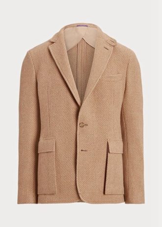 Blazers sport marron en sergé de laine texturée Hadley pour homme Ralph Lauren