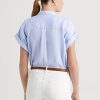 Bleu Chemises à manches chauve-souris Ralph Lauren en lin pour femmes Bleu Chemises à manches chauve-souris Ralph Lauren en lin pour femmes