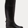 Bottes d’équitation noires en cuir de veau Sallen pour femmes Ralph Lauren Bottes d’équitation noires en cuir de veau Sallen pour femmes Ralph Lauren