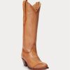 Bottes de cowboy en cuir marron pour femmes Ralph Lauren Kiera Bottes de cowboy en cuir marron pour femmes Ralph Lauren Kiera
