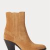 Bottes de cowboy en daim marron Ralph Lauren Lowrey pour femmes Bottes de cowboy en daim marron Ralph Lauren Lowrey pour femmes