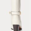 Bottes en cuir de veau ciré Ralph Lauren Polo ID pour femme, couleur crème Bottes en cuir de veau ciré Ralph Lauren Polo ID pour femme, couleur crème