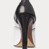 Bottes en cuir de veau color-block noires et blanches pour femme Ralph Lauren Cerri