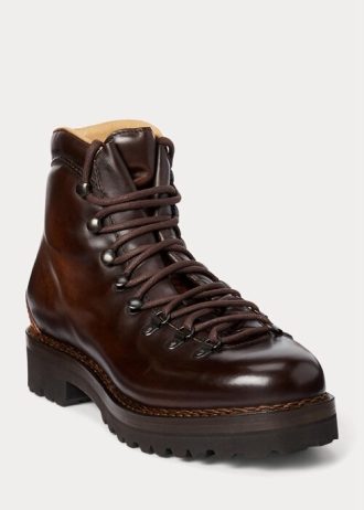 Bottes en cuir de veau Darrow marron foncé pour homme Ralph Lauren