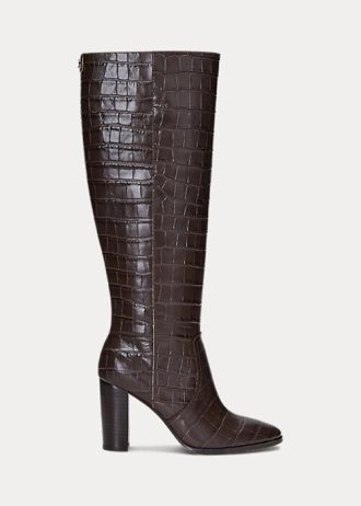 Bottes en cuir gaufré Ashlynn de Ralph Lauren pour femme