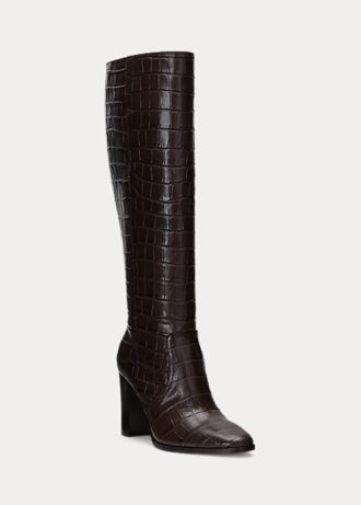Bottes en cuir gaufré Ashlynn de Ralph Lauren pour femme