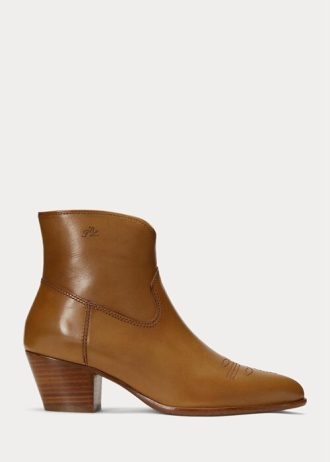 Bottes en cuir marron Lucille Ralph Lauren pour femmes