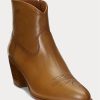 Bottes en cuir marron Lucille Ralph Lauren pour femmes Bottes en cuir marron Lucille Ralph Lauren pour femmes