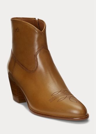 Bottes en cuir marron Lucille Ralph Lauren pour femmes
