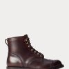 Bottes en cuir marron Ralph Lauren pour hommes Bottes en cuir marron Ralph Lauren pour hommes