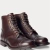 Bottes en cuir marron Ralph Lauren pour hommes Bottes en cuir marron Ralph Lauren pour hommes
