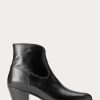 Bottes en cuir noires Lucille Ralph Lauren pour femmes Bottes en cuir noires Lucille Ralph Lauren pour femmes
